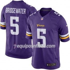 Camiseta Hombre NFL Minnesota Vikings Teddy Bridgewater 5 Nike Púrpura